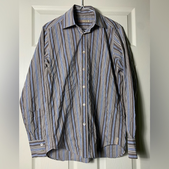 Ted Baker | Crinkle Seersucker Dress Shirt - Men’s Small - Picture 1 of 10
